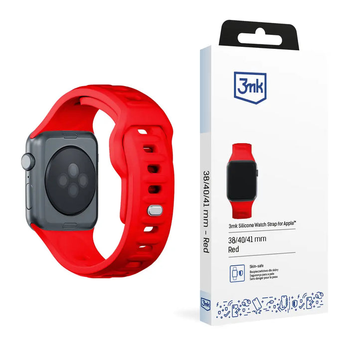 3mk Silicone Watch Strap for Apple Watch 38 / 40 / 41 mm - red - *Kategoria tymczasowa<<<HurtelXML