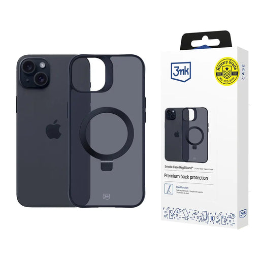 3mk Smoke Case Mag&Stand for Apple iPhone 15 plus - black - *Kategoria tymczasowa<<<HurtelXML