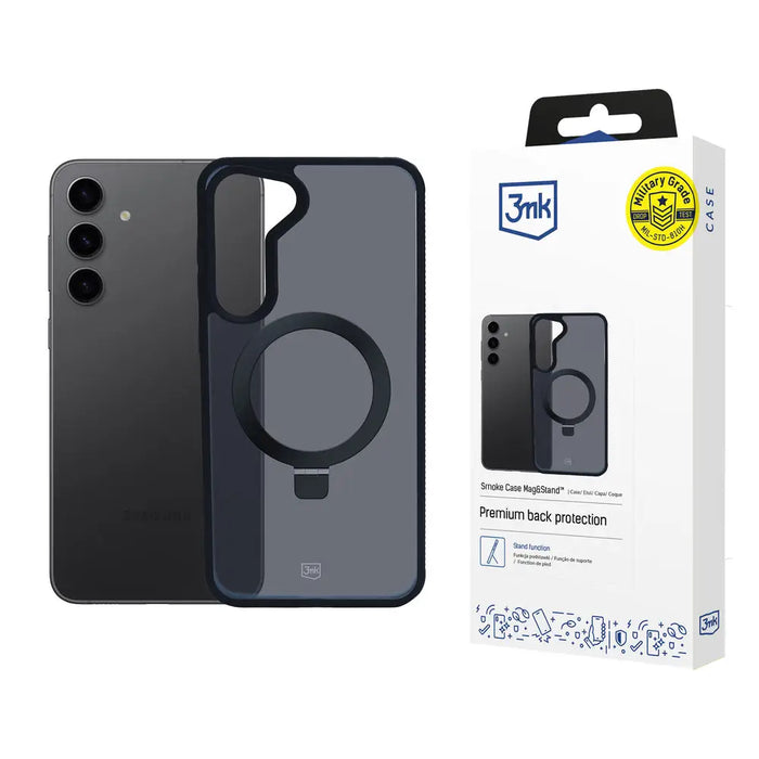 3mk Smoke Case Mag&Stand for Samsung Galaxy S24+ - black - *Kategoria tymczasowa<<<HurtelXML