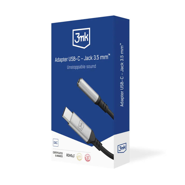 3mk USB-C adapter - 3.5 mm minijack - silver - *Kategoria tymczasowa<<<HurtelXML
