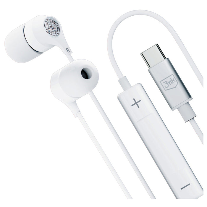 USB-C 3mk Wired Headphones - white