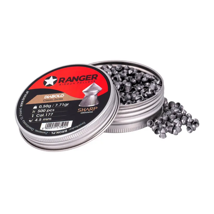 4.5 mm RANGER Diabolo Professional Sharp Grooved Point 500 pellets - Air gun pelletsSTZ-SDW<<<ShootingSTZ<<<ActionPL