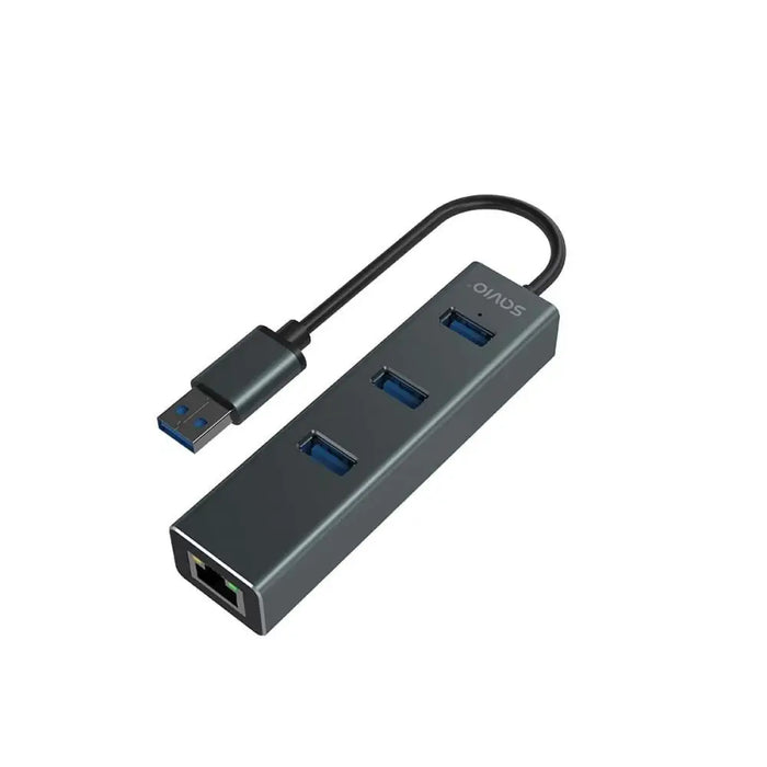 4-Port USB Hub Savio AK-58 Ethernet (RJ-45) Grey - HUB USB<<<Компютър Мрежи и компоненти<<<Компютри|