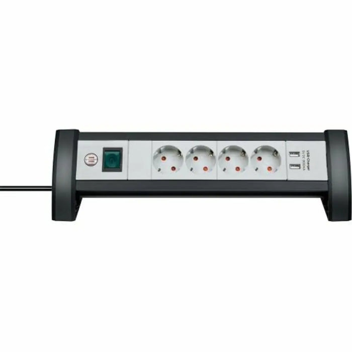 4-socket plugboard with power switch Brennenstuhl Premium-Office-Line 3600 W Black USB x 2 (1,8 m) - Електроника