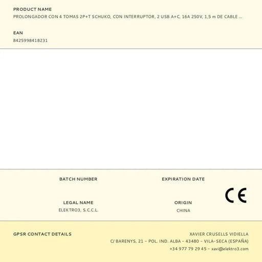 4-socket plugboard with power switch EDM 41823 White 3680 W 250 V 30 W (1,5 m) - Електроника Периферни и резервни