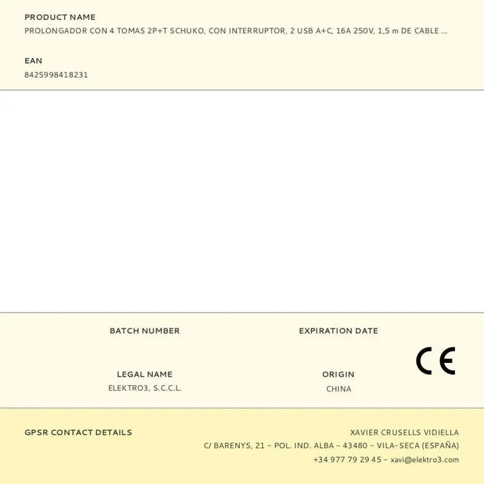 4-socket plugboard with power switch EDM 41823 White 3680 W 250 V 30 W (1,5 m) - Електроника Периферни и резервни