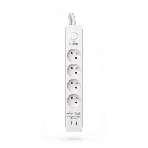 4-socket plugboard with power switch Kerg M02593 (3 m) - Разклонители<<<Електроника Периферни и резервни
