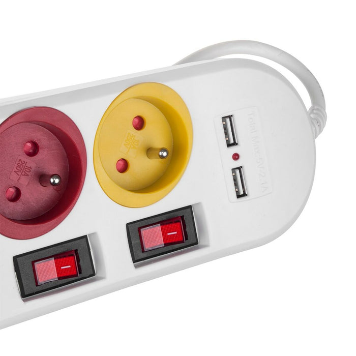 4-socket plugboard with power switch MacLean MCE229W (1,5 m) - Разклонители<<<Електроника Периферни и резервни