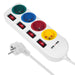 4-socket plugboard with power switch MacLean MCE229W (1,5 m) - Разклонители<<<Електроника Периферни и резервни