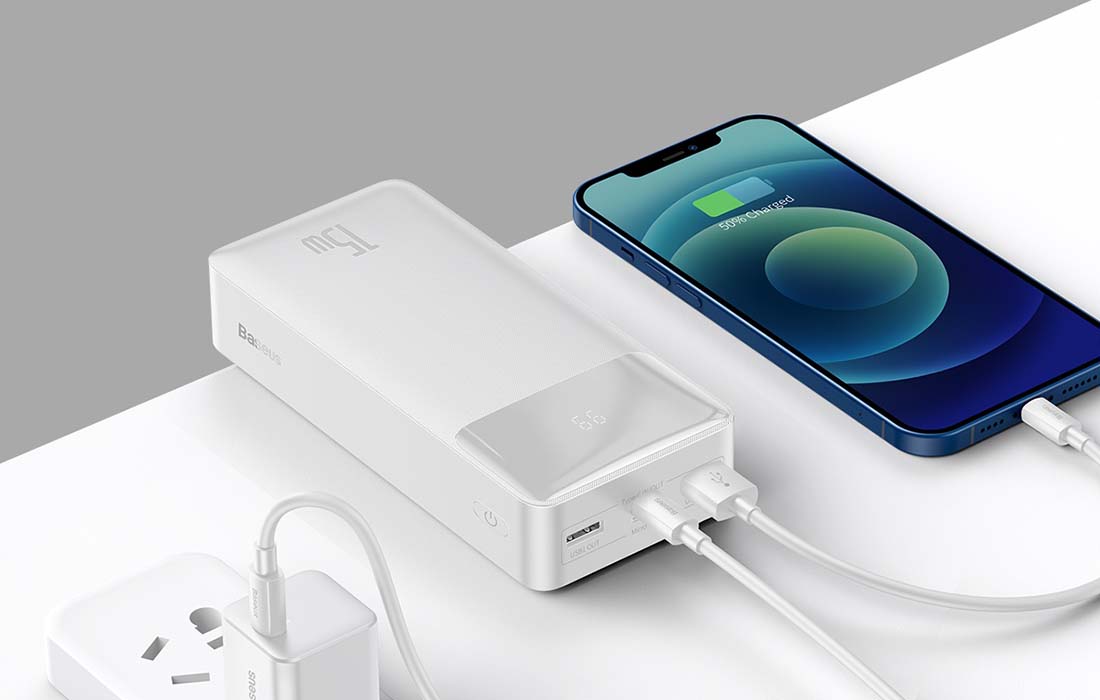 Powerbank Baseus Bipow 30000mAh 15W (white)
