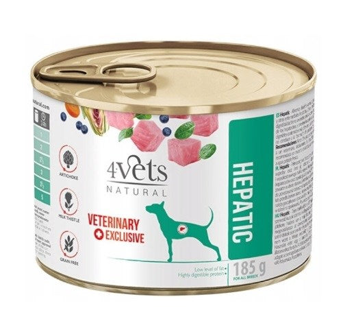4VETS Natural Hepatic Dog  - wet dog food - 185 g