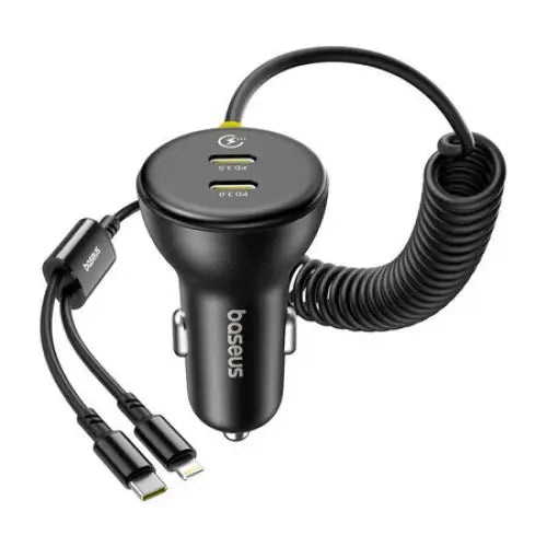 60W Baseus USB-C car charger + Lightning cable (Black) - Car chargers<<<Chargers<<<GSM Accessories<<<InnproXML