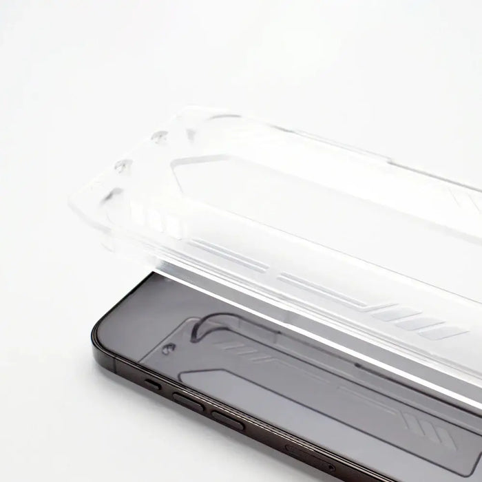 9H tempered glass with mounting frame for iPhone 13 Pro Wozinsky Premium Glass - black - Cell phone tempered