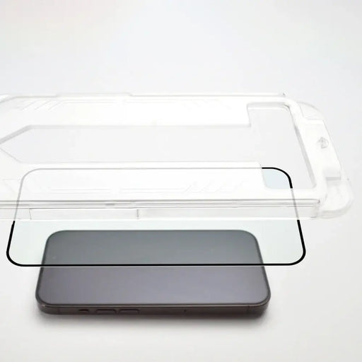 9H tempered glass with mounting frame for iPhone 14 Pro Wozinsky Premium Glass - black - Cell phone tempered