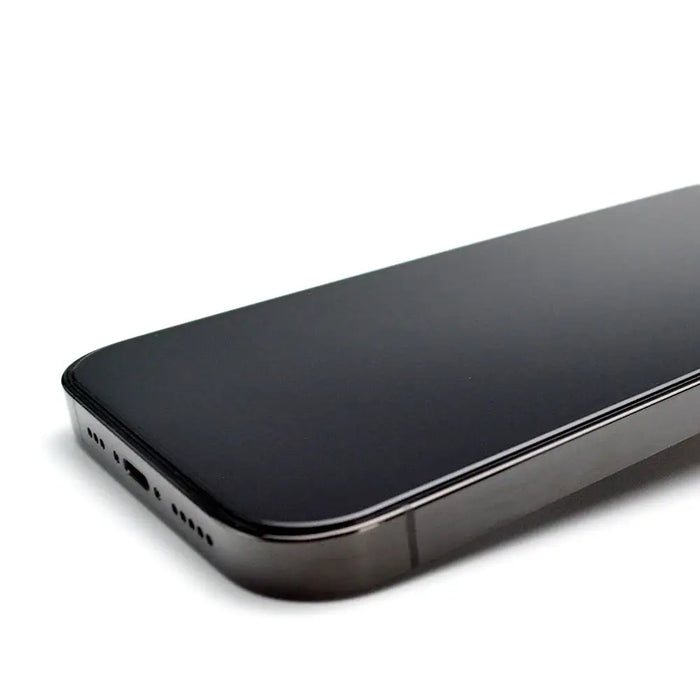 9H tempered glass with mounting frame for iPhone 14 Pro Wozinsky Premium Glass - black - Cell phone tempered
