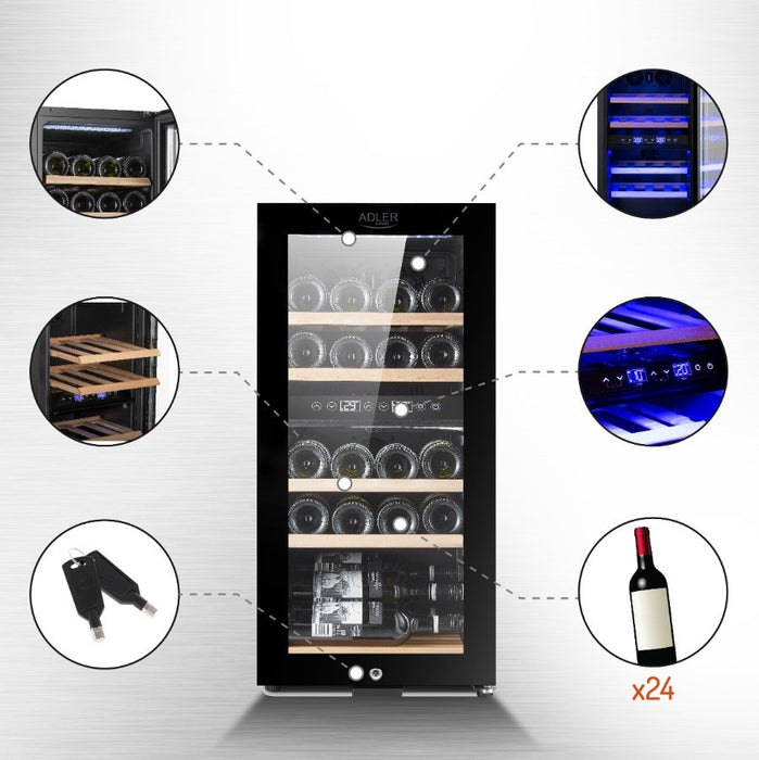 Wine cooler Adler AD 8080 24 bottles / 60 litres