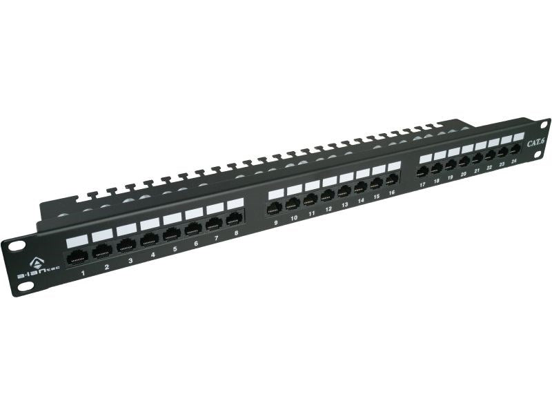 Alantec PK001 UTP cat.6 patch panel, 24 LSA ports with 1U 19" shelf
