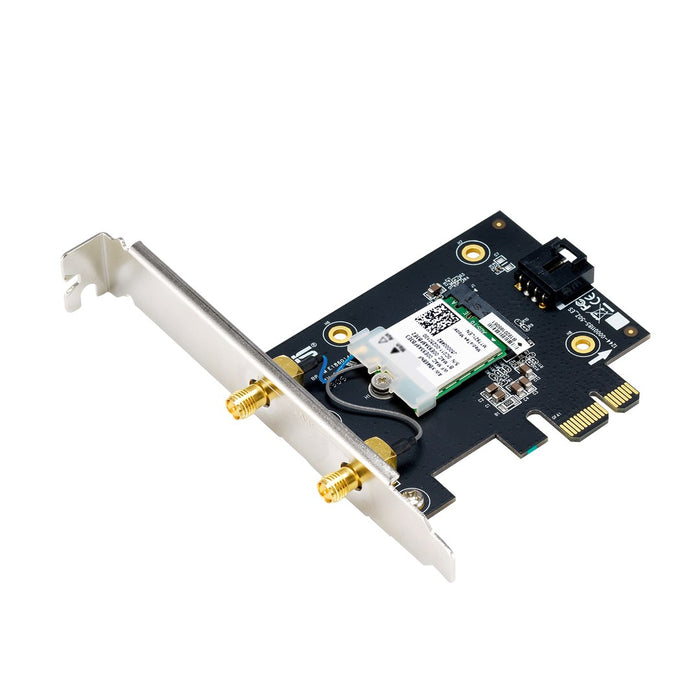 Asus PCI-E Adapter, PCE-BE6500, BE6500, Tri-Band, Bluetooth 5.4, WPA3, 4096-QAM, OFDMA, MU-MIMO, MLO