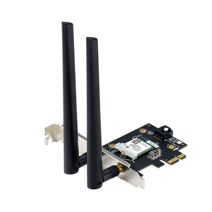 Asus PCI-E Adapter, PCE-BE6500, BE6500, Tri-Band, Bluetooth 5.4, WPA3, 4096-QAM, OFDMA, MU-MIMO, MLO