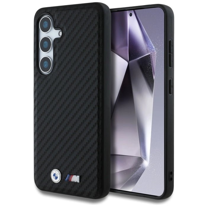 BMW Leather Carbon MagSafe Case for Samsung Galaxy S25+ - Black