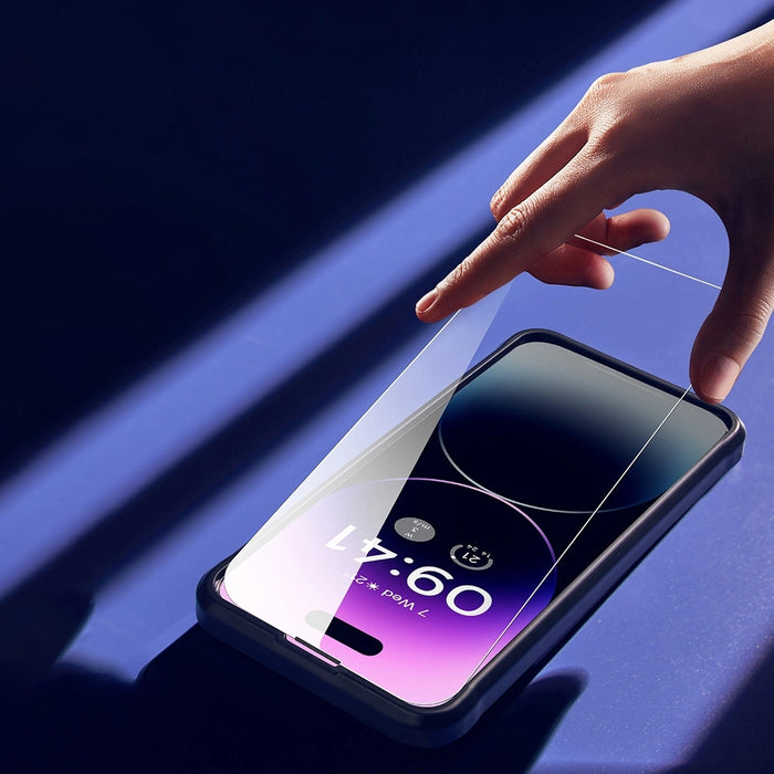 Baseus Full Screen Tempered Glass for iPhone 14 Pro with Speaker Cover 0.3mm + Mounting Frame