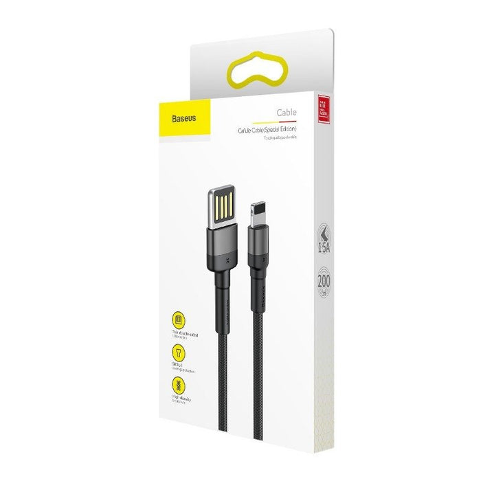 Baseus Cafule Double-sided USB Lightning Cable 1.5A 2m (Gray+Black)
