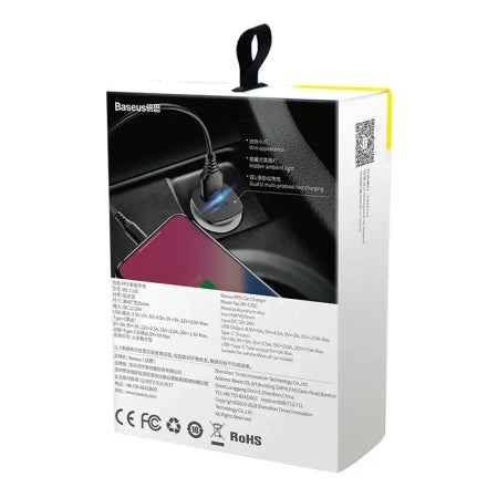 Baseus Square Car Charger PPS QC4.0 / PD3.0 5A 30W (black)