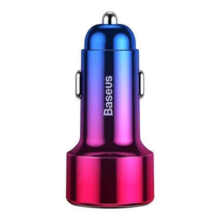 Baseus Magic USB + USB-C QC 4.0 PD 45W car charger (red-blue).