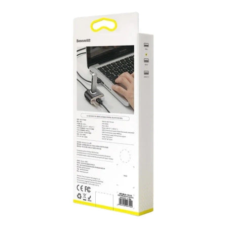 Baseus Square Round USB Adapter, HUB USB 3.0 to 1x USB 3.0 + 3x USB 2.0.1m (Black)