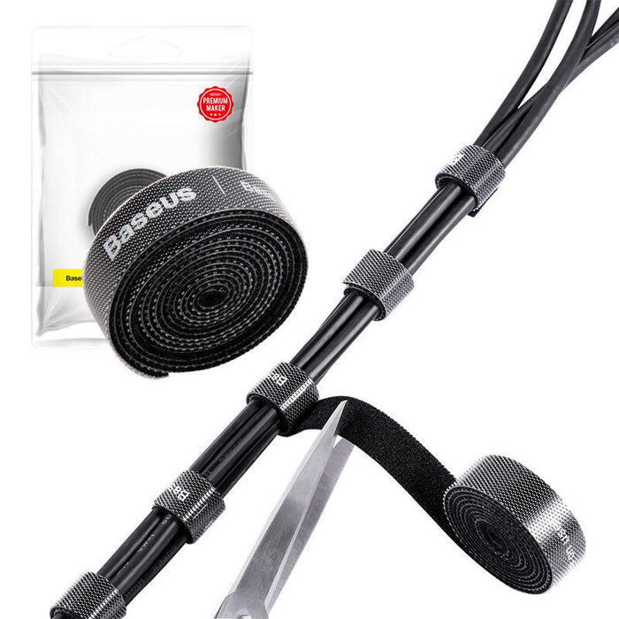 Baseus Colourful Circle Velcro Straps 1m Black