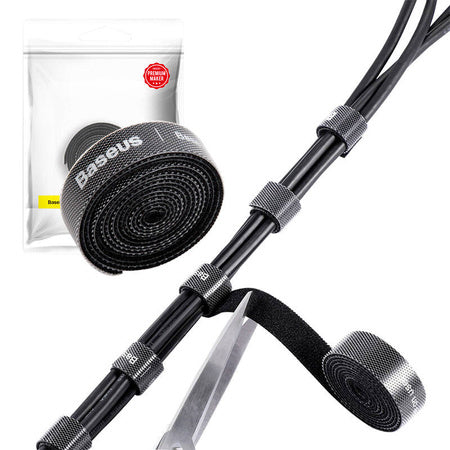 Baseus Colourful Circle Velcro Straps 1m Black