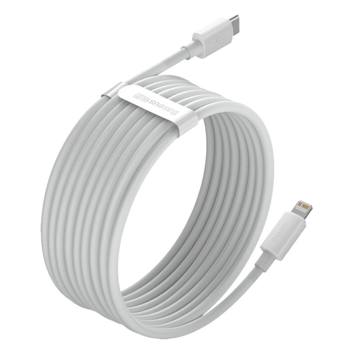 Baseus Simple Wisdom Data Cable Kit USB-C to Lightning PD 20W (2PCS/Set) 1.5m White