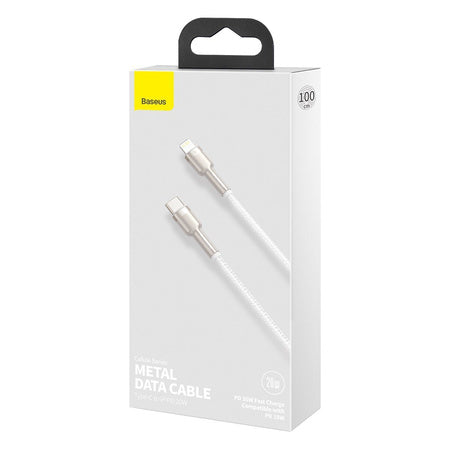 USB-C cable for Lightning Baseus Cafule, PD, 20W, 1m (white)