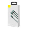 Baseus Rapid Series 3-in-1 cable USB-C For M+L+T 20W 1.5m (Green )