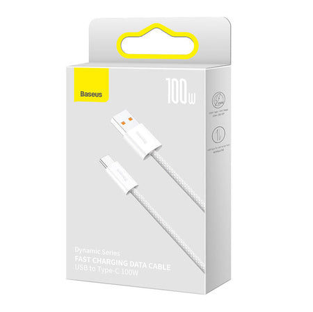 Cable USB to USB-C Baseus Dynamic Series, 100W, 1m (white)