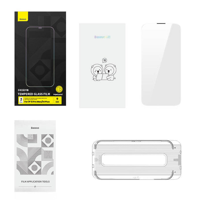Tempered Glass Baseus 0.4mm Iphone 13 Pro Max/14 Plus + cleaning kit