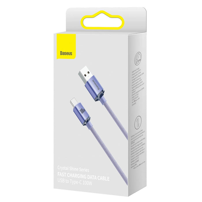 Baseus Crystal Shine cable USB to USB-C, 100W, 2m (purple)