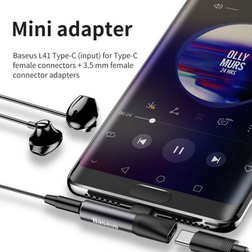 Baseus Audio Adapter USB-C to Mini Jack 3.5mm + USB-C (black)