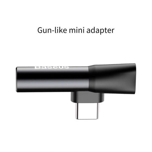Baseus Audio Adapter USB-C to Mini Jack 3.5mm + USB-C (black)