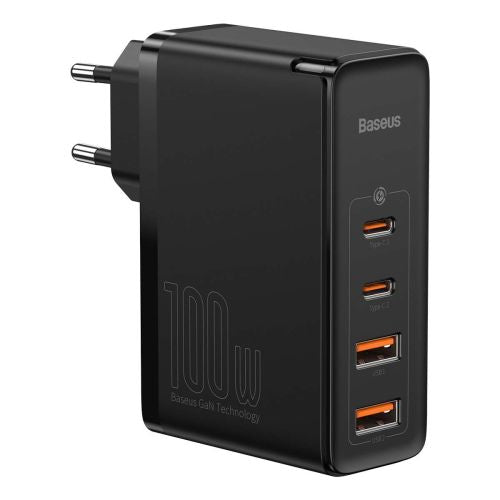 Travel Charger Baseus GaN2 Pro Quick  2x USB + 2x USB-C, 100W, EU (Black)