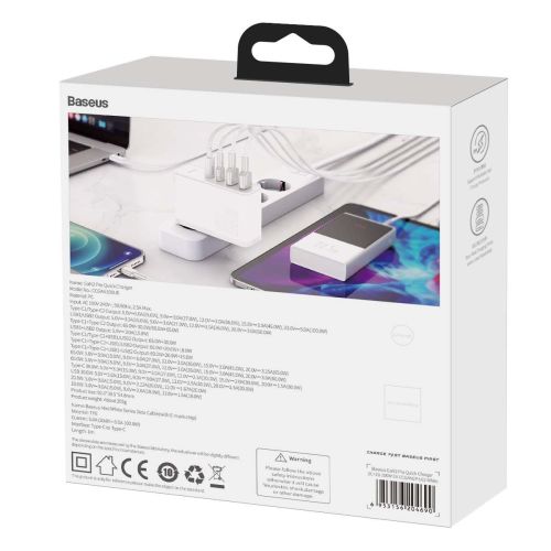Travel Charger Baseus GaN2 Pro Quick  2x USB + 2x USB-C, 100W, EU (white)
