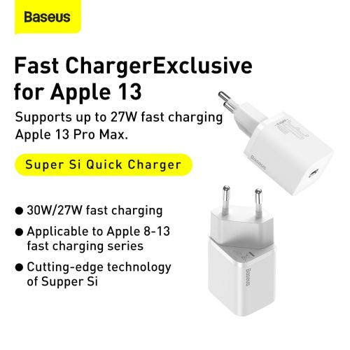 Quick Charger Baseus Super Si 1C 30W (white)