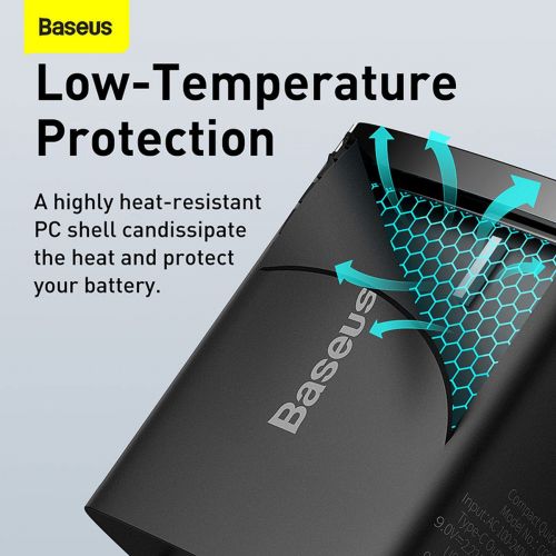 Baseus Compact Quick Charger, USB, USB-C, 20W (black)