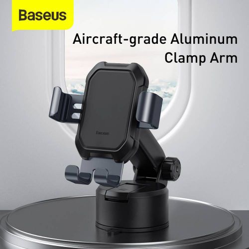 Gravity car mount for Baseus Tank phone with suction cup (black)