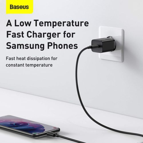 Baseus Super Si Quick Charger 1C 25W with USB-C cable for USB-C 1m (black)