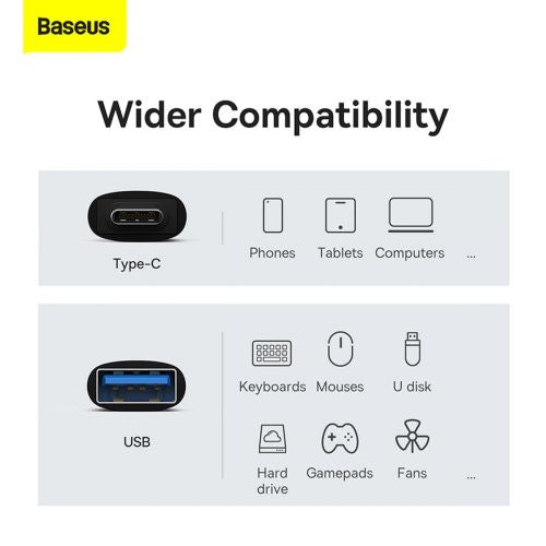 Baseus Ingenuity USB-C to USB-A adapter OTG (Black)