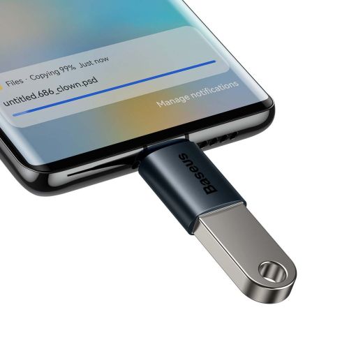 Baseus Ingenuity USB-C to USB-A adapter OTG (blue)