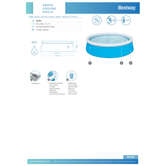 CHILDREN'S POOL F152X38CM BESTWAY 57241