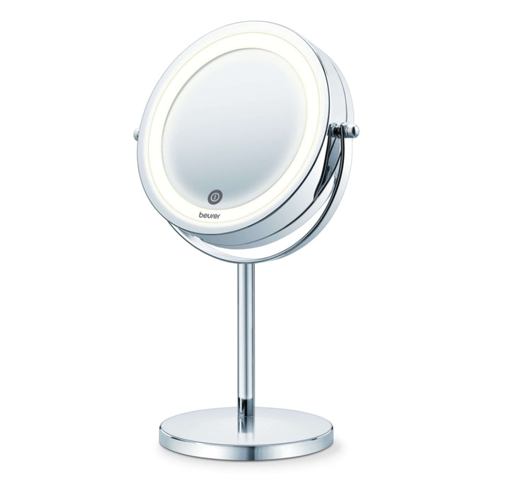Beurer BS 55 Illuminated mirror, touch sensor, 18 LED light, 7 x zoom, 2 swivering mirrors, 13 cm