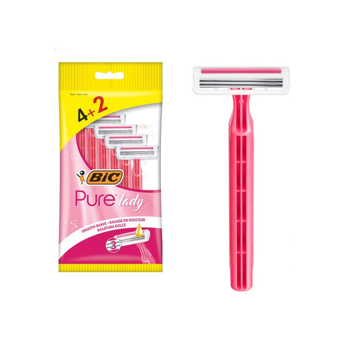 SHAVER PURE 3 PINK PL 4+2 BIC